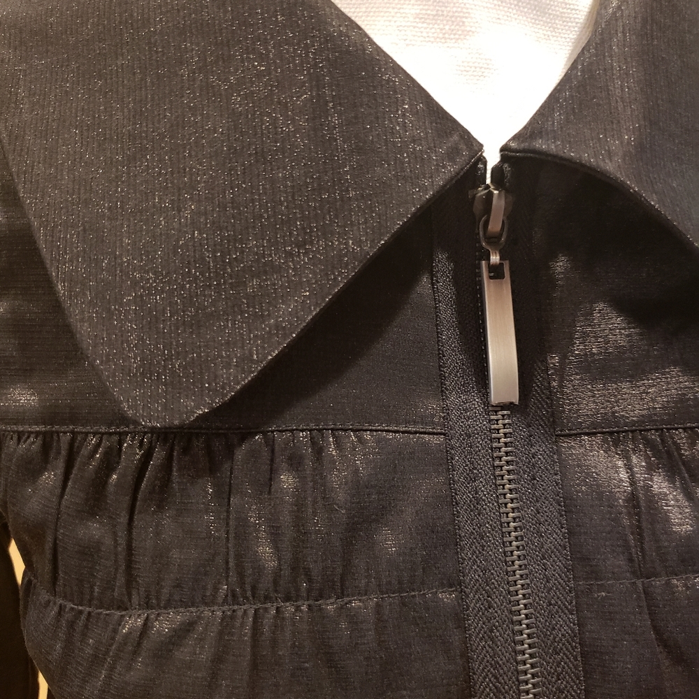 Kensie Black Satin Collared Jacket - Picture 4 of 12
